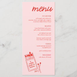 Ein passendes Abendmenü für Hochzeiten im Himmel Menükarte