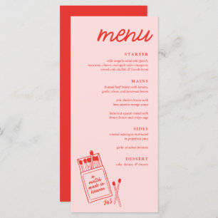 Ein passendes Abendmenü für Hochzeiten im Himmel Menükarte