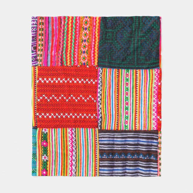 ein Patchwork-Steppdecke im asiatischen Stil Fleecedecke (Vorderseite)