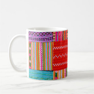 ein Patchwork-Steppdecke im asiatischen Stil Kaffeetasse