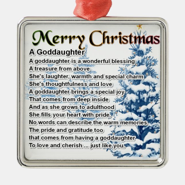 Ein Patenttochtergedicht - Weihnachtsentwurf Ornament Aus Metall (Vorne)