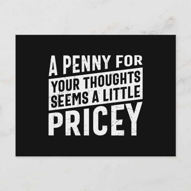 Ein Penny für Ihre Gedanken Postkarte (Vorderseite)