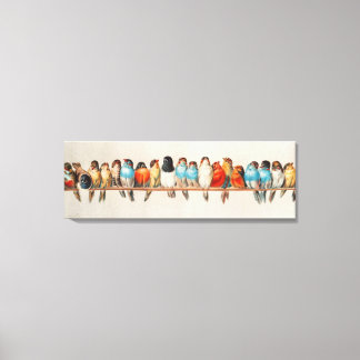 Ein Perch von Vögeln Vintage Illustrationswandkuns Leinwanddruck