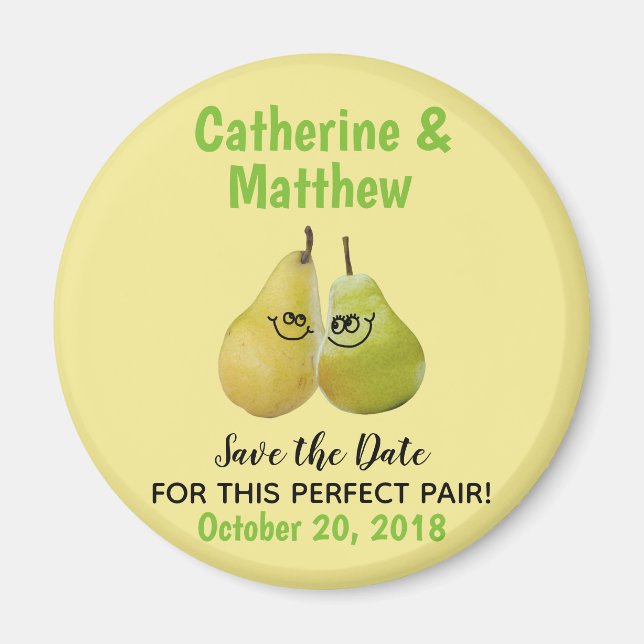 Ein perfekter paarweicher Cartoon-Pear-Hochzeit re Magnet (Vorne)