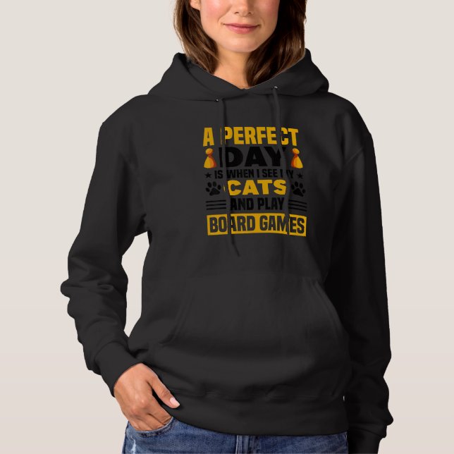 ein perfekter Tag Katzen Brettspiele 2 Hoodie (Vorderseite)