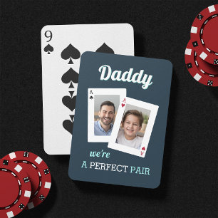 Ein perfektes Paar   Vater und Kind Foto Spielkarten