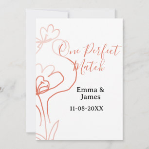 Ein perfektes Terrakotta-Hochzeitspaar namens f Einladung