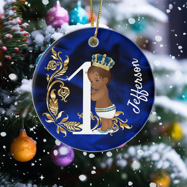 Ein Personalisierter Afrikaner erster Geburtstag Keramik Ornament (Von Creator hochgeladen)