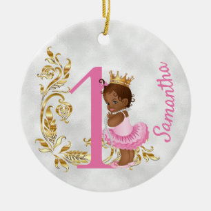 Ein Personalisierter Afrikaner erster Geburtstag Keramik Ornament