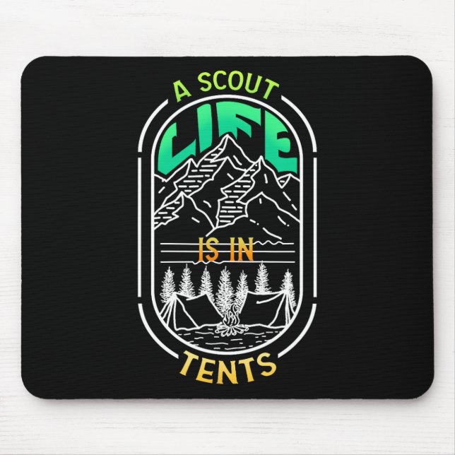 Ein Pfadfinderleben ist in Zelten - Camping Wander Mousepad (Vorne)