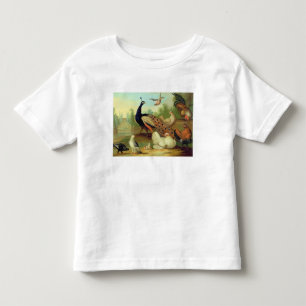 Ein Pfau, Tauben, Hühner und ein Jay in einem Park Kleinkind T-shirt