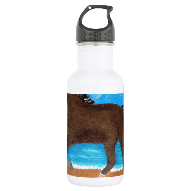 Ein Pferd am Strand Trinkflasche (Vorderseite)