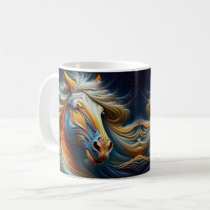 Ein Pferd mit einer Brise. Kaffeetasse