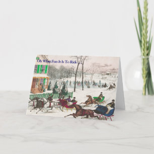 Ein Pferd Open Sleigh Vintage Weihnachten