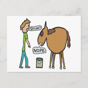 Ein Pferd zum Wasser führen Postkarte