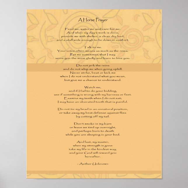 Ein Pferdegebet - Drucken Poster (Vorne)