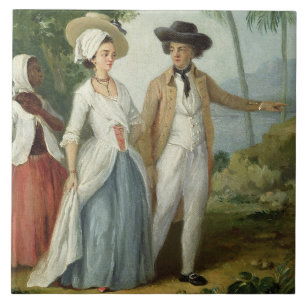 Ein Pflanzer und seine Ehefrau, teilgenommen von Fliese