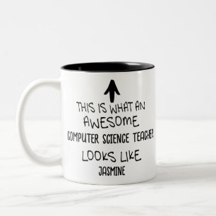 Ein Phantastischer Informatiklehrer sieht aus wie Zweifarbige Tasse