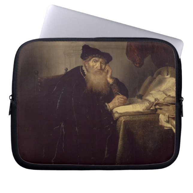 Ein Philosoph, 1635 (Öl auf Platte) Laptopschutzhülle (Vorderseite)