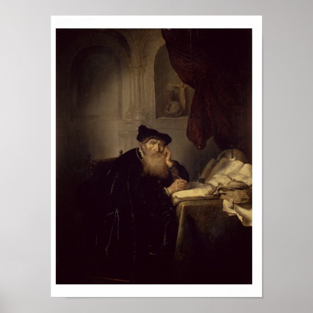 Ein Philosoph, 1635 (Öl auf Tafel) Poster (Vorne)