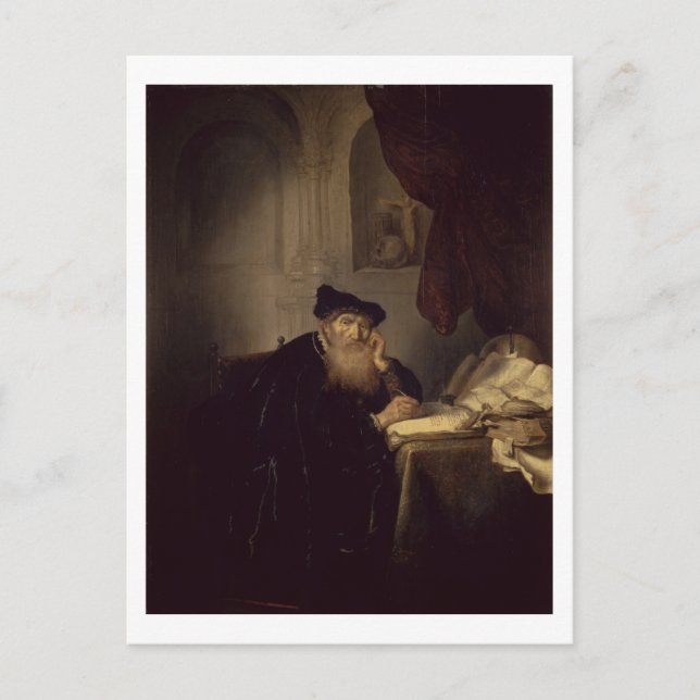 Ein Philosoph, 1635 (Öl auf Tafel) Postkarte (Vorderseite)