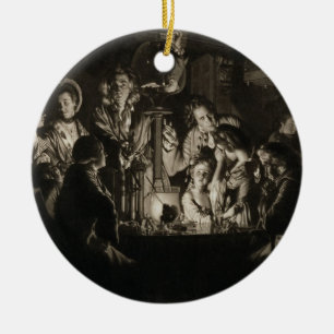 Ein Philosoph, der ein Experiment auf der Luft Pum Keramik Ornament