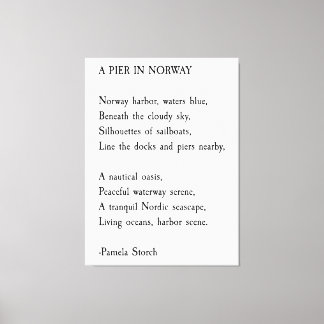 Ein Pier in Noway Gedicht von Pamela Storch Leinwanddruck