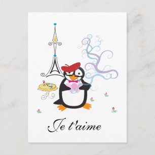 Ein Pinguin in Paris Postcard Postkarte