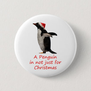 Ein Pinguin ist nicht nur für das Weihnachtsfest i Button
