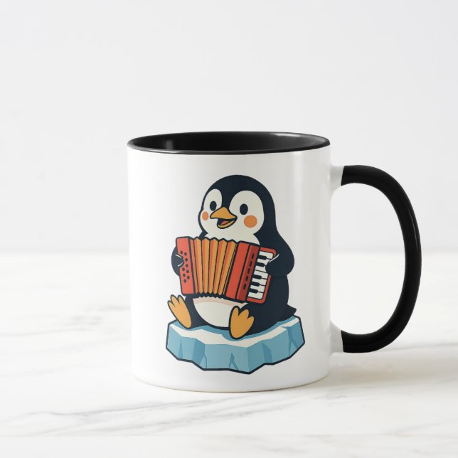 Ein Pinguin spielt Ihnen eine Akkordeonluft. Tasse (Rechts)