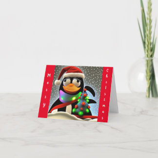 Ein Pinguin Weihnachten Karte