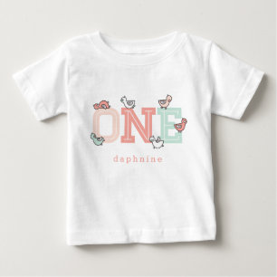 Ein Pink Whimsical Niedlich Girl Baby Ducks Duckli T-shirt