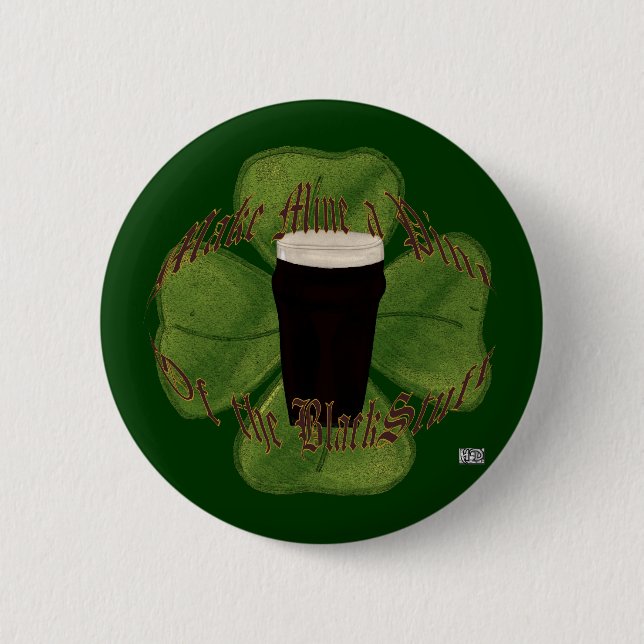 Ein Pint des Schwarzen Stuhls Button (Vorderseite)