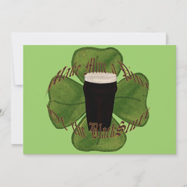 Ein Pint des Schwarzen Stuhls Einladung (Vorderseite)