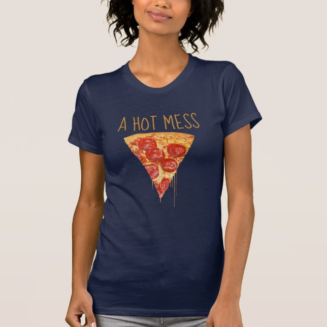 Ein Pizza-T - Shirt in heiß-durcheinander (Vorderseite)