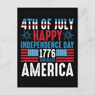Ein Plakat für den Unabhängigkeitstag Amerikas. Feiertagspostkarte