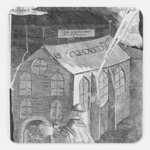 Ein Plan mit Pulver, 1605 Quadratischer Aufkleber