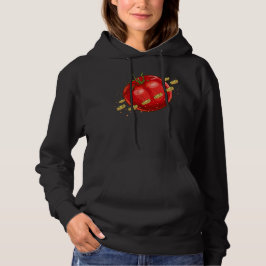Ein Planet der Tomaten mit Pizzen um ihn herum Hoodie