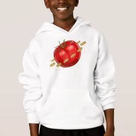 Ein Planet der Tomaten mit Pizzen um ihn herum Hoodie