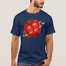 Ein Planet der Tomaten mit Pizzen um ihn herum T-Shirt