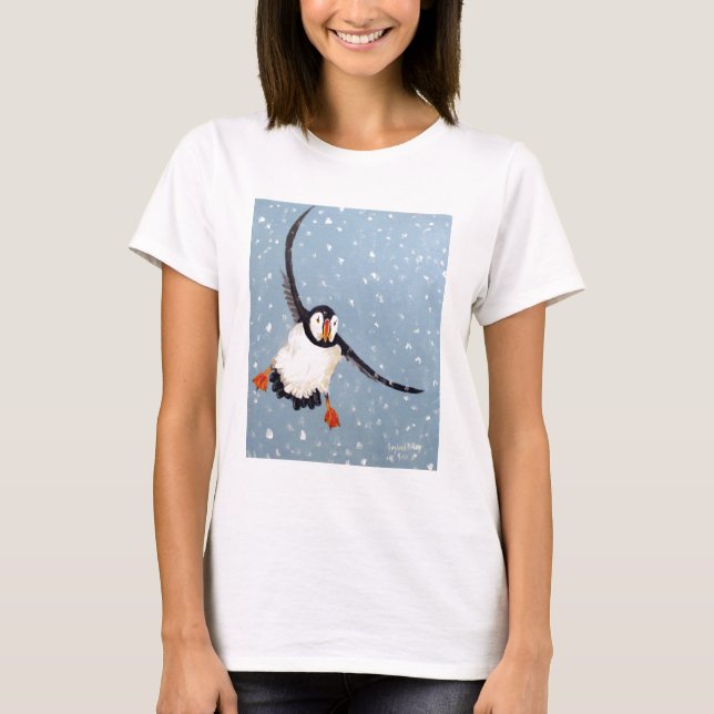 "Ein Playful Puffin-" Damen-Baby - Puppe T-Shirt (Vorderseite)