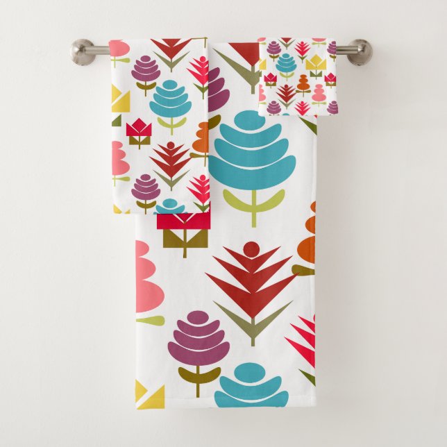 Ein Plethora von Blume Badhandtuch Set (Insitu)
