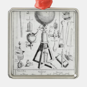 Ein pneumatischer Motor und es sind Teile Silbernes Ornament