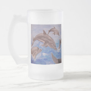 Ein Pod der spielerischen Springdeln Mattglas Bierglas