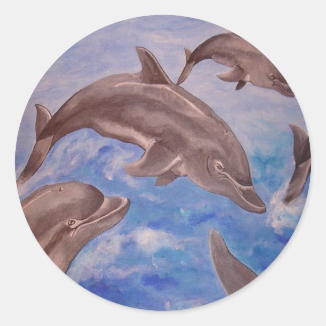 Ein Pod der spielerischen Springdeln Runder Aufkleber (Vorderseite)