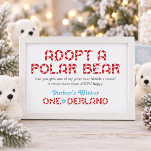 Ein Polarbär-Winter-ONEderland-Schild adoptieren