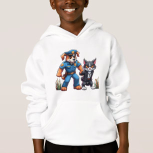 ein Polizeihund und eine gemeine Katze - Spaß Hoodie