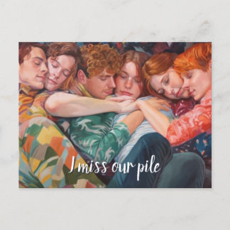 Ein Poly-Pajama-Welpenstapel Postkarte