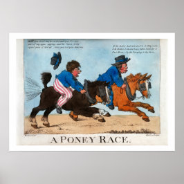Ein Poney Race Humourous Vintages Pferderennen Poster