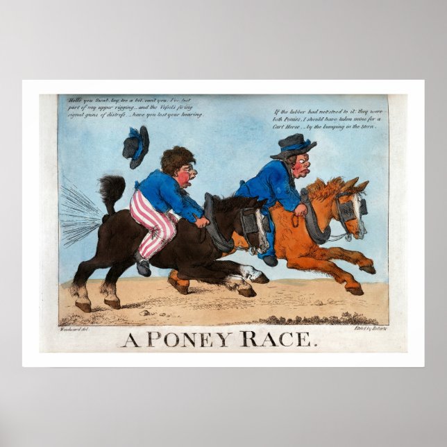 Ein Poney Race Humourous Vintages Pferderennen Poster (Vorne)